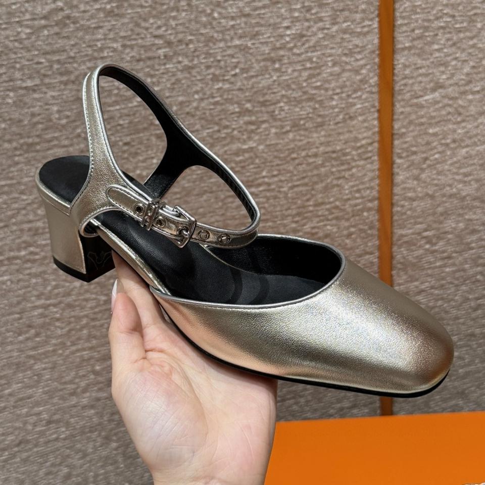 Hermès Kamilla 60 pump platine / gris argenté H251270Z -duoc-ban-tai-HVIP Shoes & Clothes