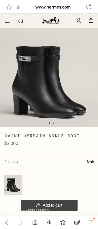 Hermès Saint Germain ankle boot noir H182102Z H1-duoc-ban-tai-Hvip Bags & Accessories
