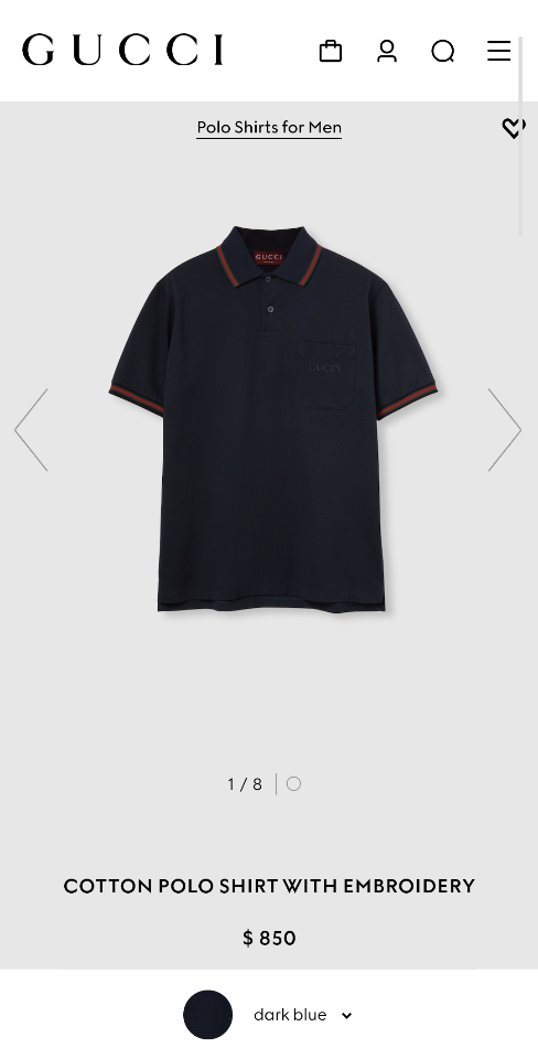 Gucci Cotton polo shirt with embroidery 795174 dark blue -duoc-ban-tai-HVIP Shoes & Clothes