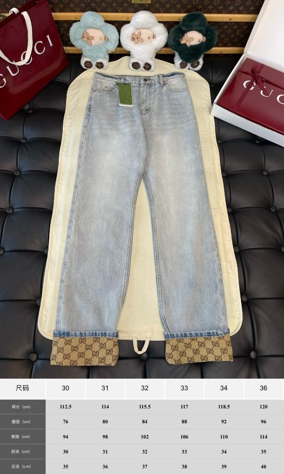 Gucci Washed denim pant with GG turn ups 774078-duoc-ban-tai-HVIP Shoes & Clothes
