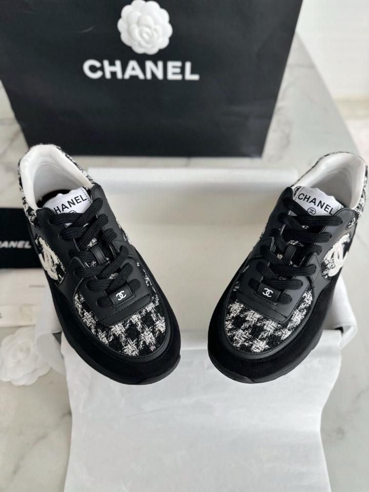 Chanel sneakers tweed and calfskin black and white G38299 -duoc-ban-tai-HVIP Shoes & Clothes