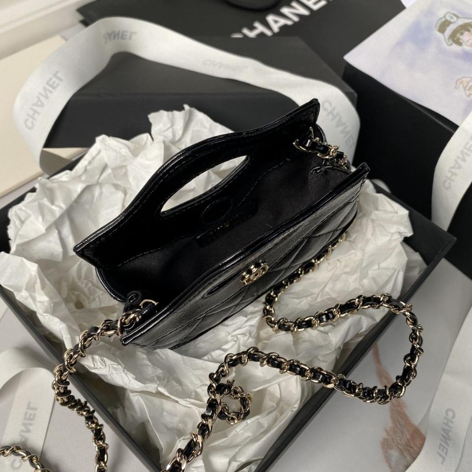 CHANEL Clutch With Chain Shiny Lambskin & Gold-Tone Metal black AP3875 C4-duoc-ban-tai-Hvip Bags & Accessories