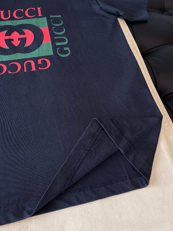GUCCI Printed cotton jersey T-shirt 784361 navy -duoc-ban-tai-HVIP Shoes & Clothes