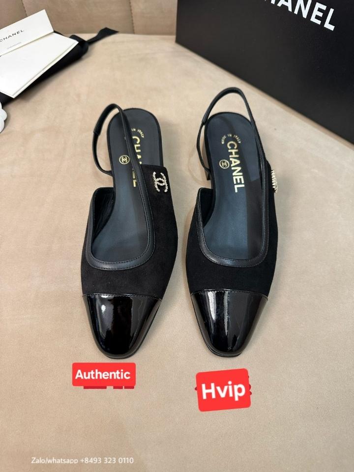 Chanel SLINGBACKS   Suede Kidskin, Lambskin & Patent Calfskin  Black G46000 S3-duoc-ban-tai-Hvip Bags & Accessories