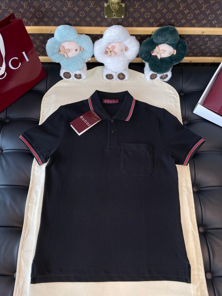 Gucci Cotton polo shirt with embroidery 795174 dark blue -duoc-ban-tai-HVIP Shoes & Clothes