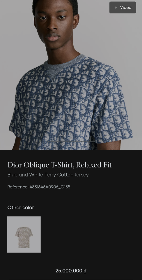 Dior Oblique T-Shirt, Relaxed Fit
Blue and White Terry Cotton Jersey
 483J646A0906_C185-duoc-ban-tai-HVIP Shoes & Clothes