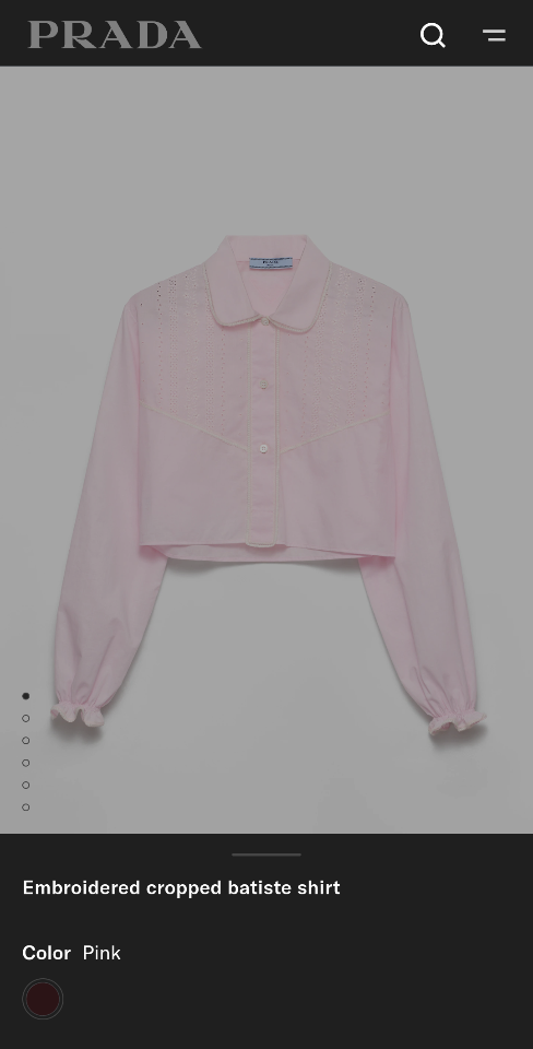 Prada Embroidered cropped batiste shirt-duoc-ban-tai-HVIP Shoes & Clothes