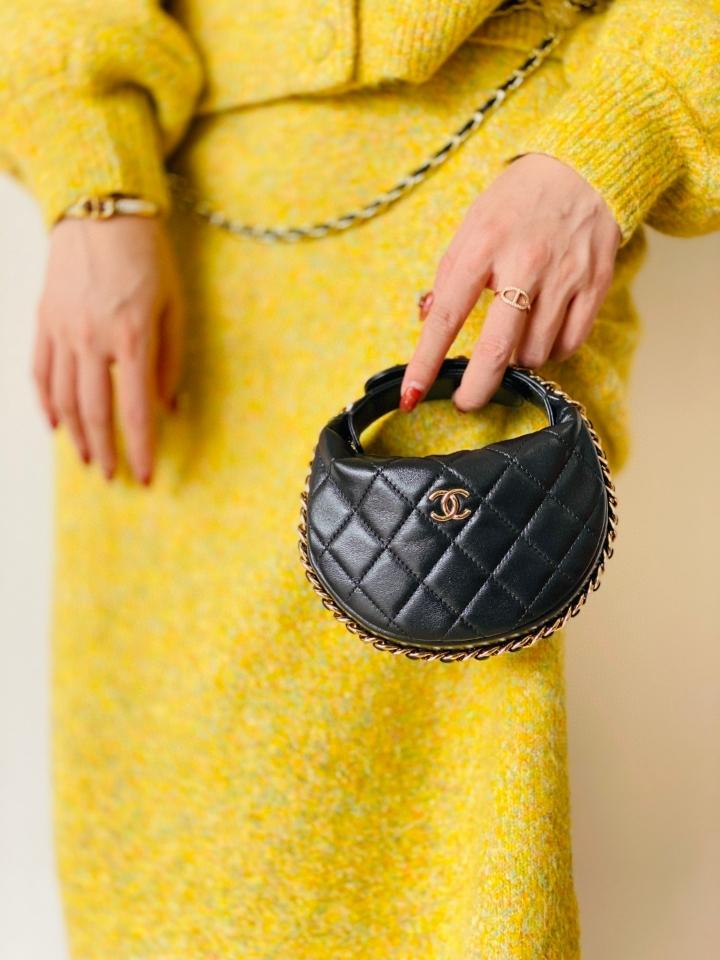Chanel 23c pouch mini bag black leather T1-duoc-ban-tai-Hvip Bags & Accessories