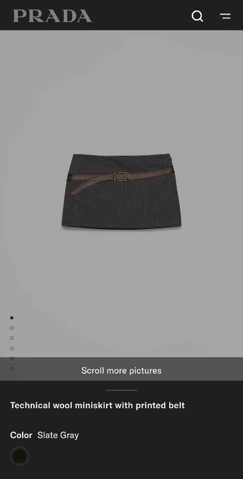 Prada Technical wool mini skirt with printed belt .-duoc-ban-tai-HVIP Shoes & Clothes