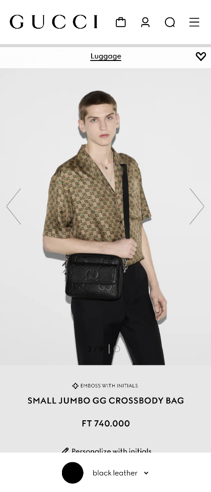 Gucci SMALL JUMBO GG CROSSBODY BAG black leather 794088 G1-duoc-ban-tai-Hvip Bags & Accessories