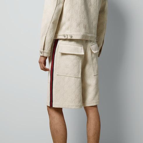 Gucci GG cotton jacquard bermuda shorts in ivory 766156-duoc-ban-tai-HVIP Shoes & Clothes