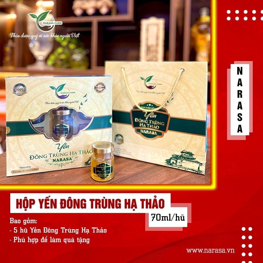 Yến Chưng Đông Trùng Hạ Thảo (5 hũ 70ml)-duoc-ban-tai-ĐÔNG TRÙNG HẠ THẢO NARASA