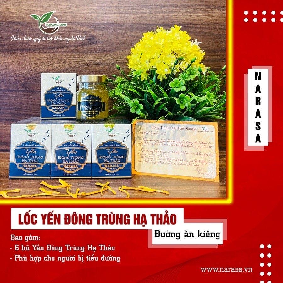 Yến Chưng Đông Trùng Hạ Thảo ( 6 hũ 70ml ) “Đường Ăn Kiêng”-duoc-ban-tai-ĐÔNG TRÙNG HẠ THẢO NARASA
