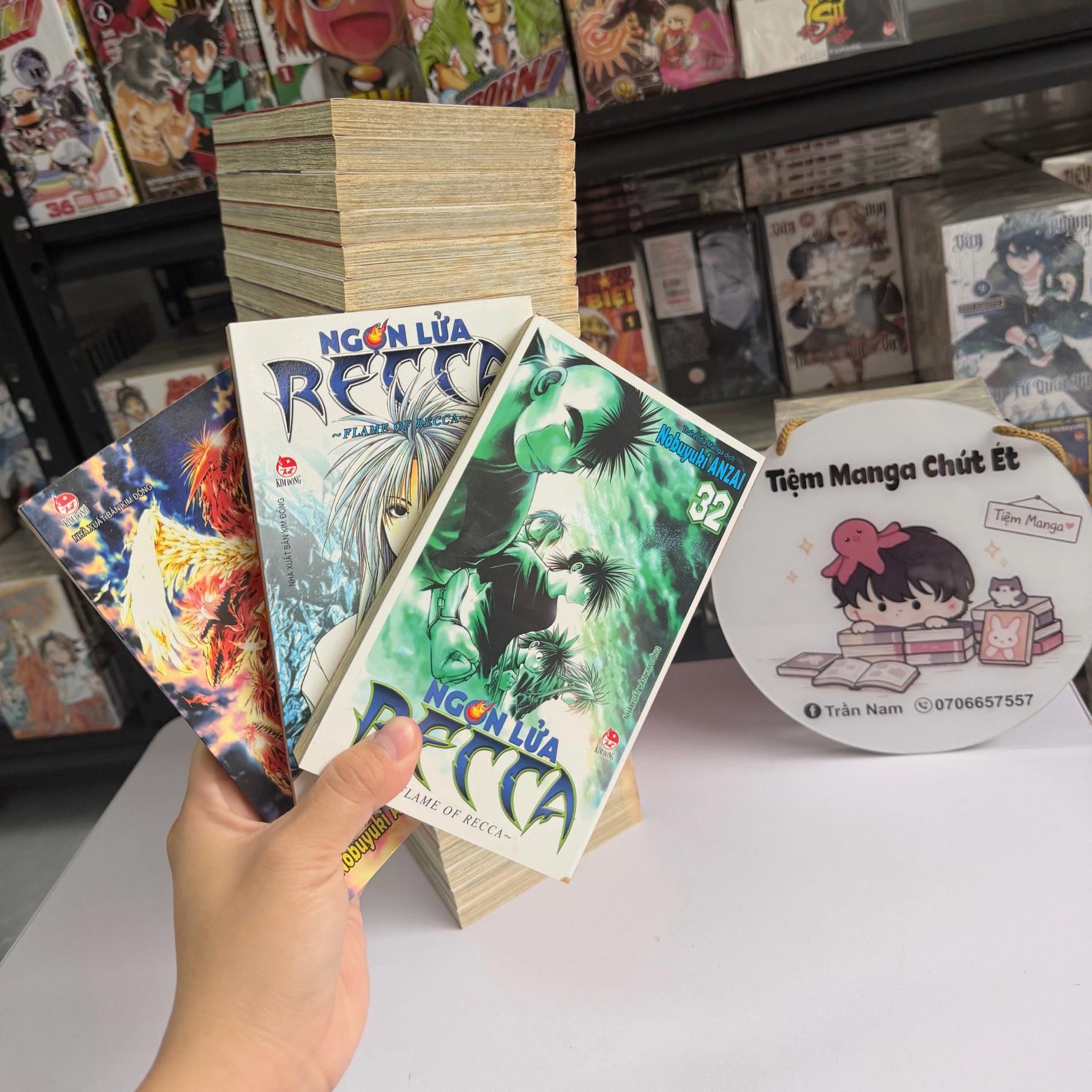 Ngọn lửa Recca full bộ ( chất lượng bìa gáy tốt, giấy ố ) -duoc-ban-tai-Trần Nam - Tiệm Manga chút ét