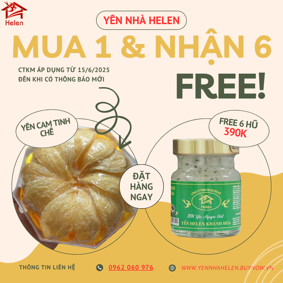Yến Cam Tinh Chế 100g - FREE 6 hũ Yến Trưng 390k-duoc-ban-tai-YẾN NHÀ HELEN