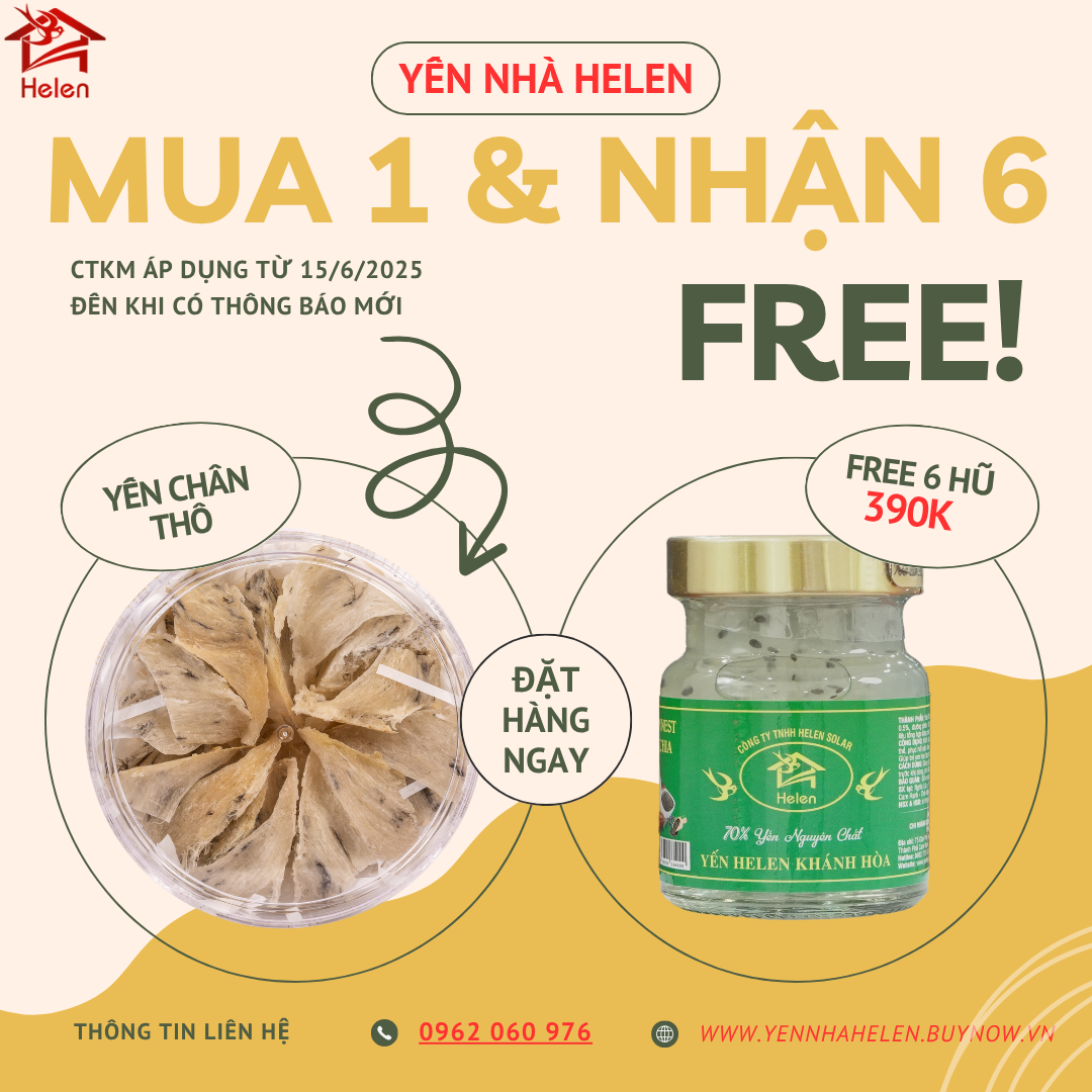 Chân Tổ Yến Thô 100g - FREE 6 hũ Yến Trưng 390K-duoc-ban-tai-YẾN NHÀ HELEN