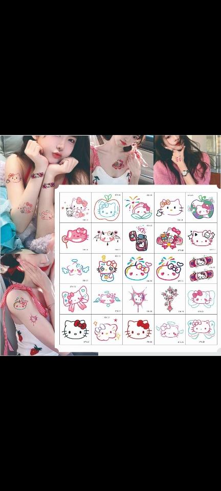 Set 25 tấm Hình xăm hello kitty mix mẫu -duoc-ban-tai-ĐẬU ĐẬU SHOP