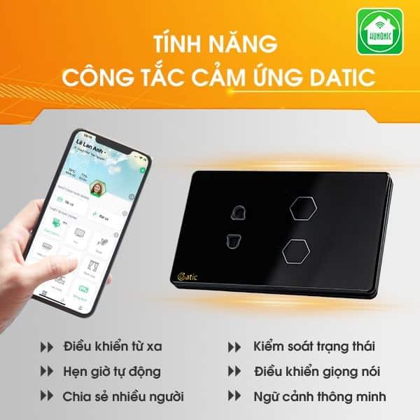 Công tắc hunonic datic 2 nút 1 ổ màu đen-duoc-ban-tai-Hunonic Smarthome Miền bắc