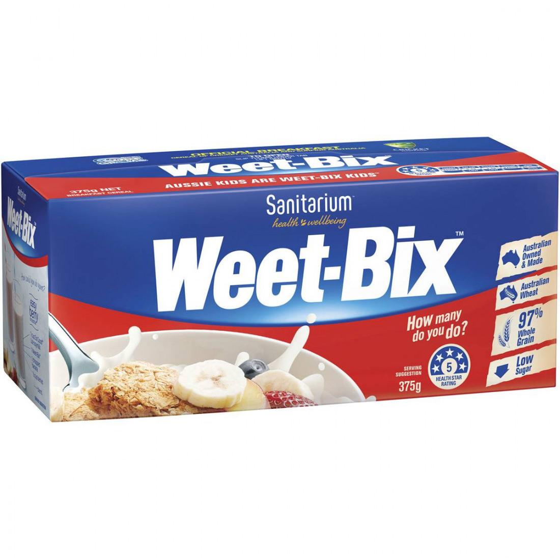 Bánh Ngũ Cốc Nguyên Hạt Giàu Dinh Dưỡng, Ít Ngọt Sanitarium Weet-Bix, Hộp 375g-duoc-ban-tai-McCorn’s Premium Mart