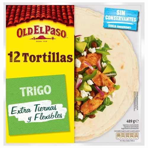 Vỏ Bánh Tortilla Mềm Truyền Thống Mexico Old El Paso, Gói 489g (12 Vỏ)-duoc-ban-tai-McCorn’s Premium Mart