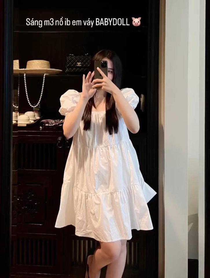Váy babydoll ngắn tay -duoc-ban-tai-Nhật Hà Order China