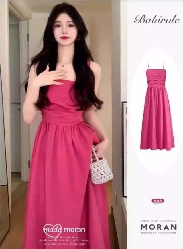 Váy hồng 2dây -duoc-ban-tai-Nhật Hà Order China