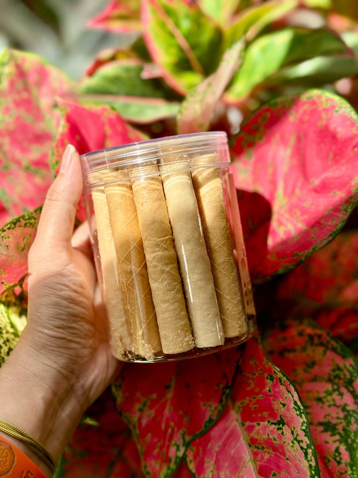 Bánh ống không nhân （蛋卷餅）-duoc-ban-tai-Mộc lâm duyên chay