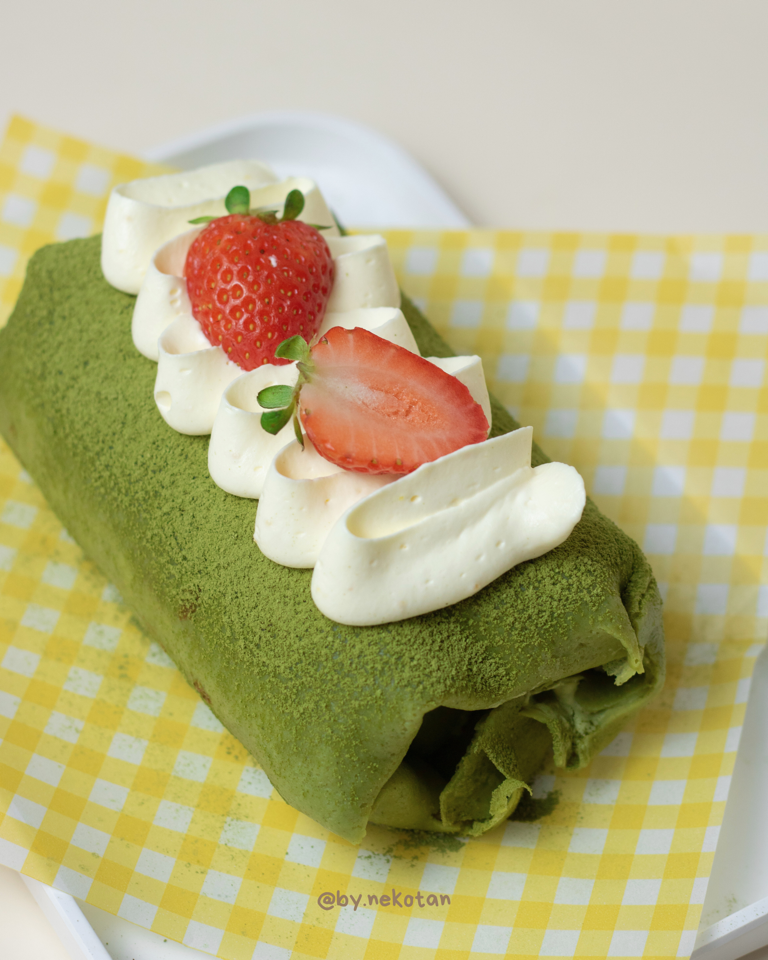 Crepe Pudding Double Matcha-duoc-ban-tai-Nekotan Bakeshop