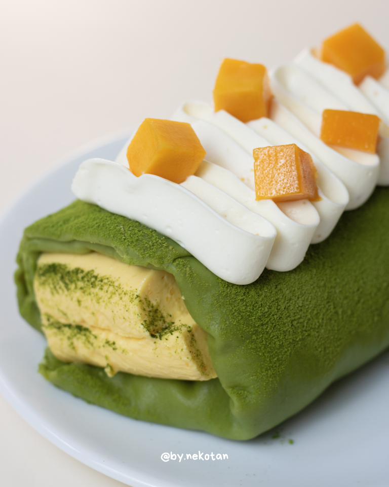 Crepe Pudding Mango Matcha-duoc-ban-tai-Nekotan Bakeshop