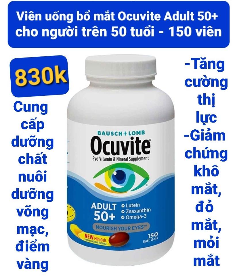 Bổ mắt Ocuvite 50+ 150v -duoc-ban-tai-Naol Nguyen. 100% hàng Mỹ xách tay. Giá sale cực sốc