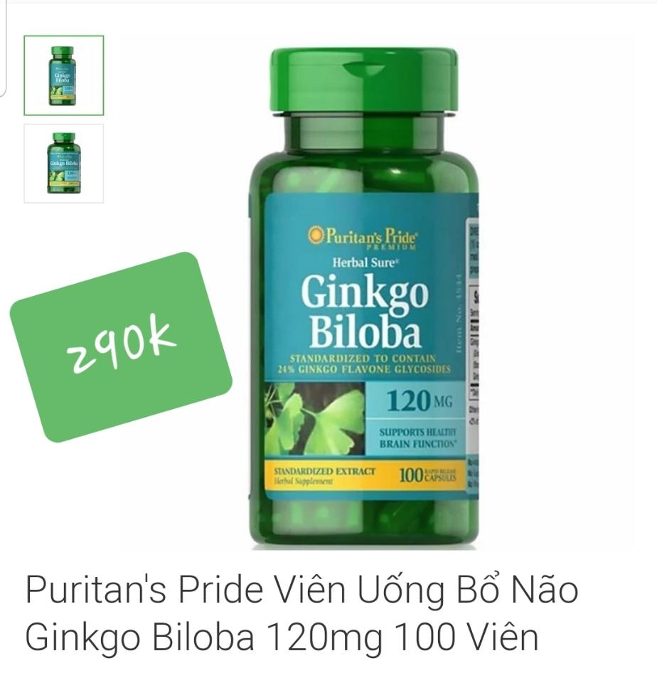 Viên uống bổ não Ginko Biloba 02/27-duoc-ban-tai-Naol Nguyen. 100% hàng Mỹ xách tay. Giá sale cực sốc