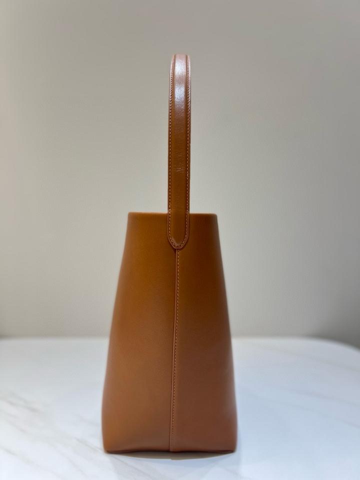 THE ROW Medium N/S Park smooth calfskin leather tote bag brown 30X28X15.5cm -duoc-ban-tai-Hvip Bags and Accessories