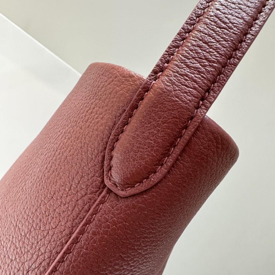 The Row Medium N/S Park Tote Bag in Leather Burnt Wood 30X28X15.5cm-duoc-ban-tai-Hvip Bags and Accessories