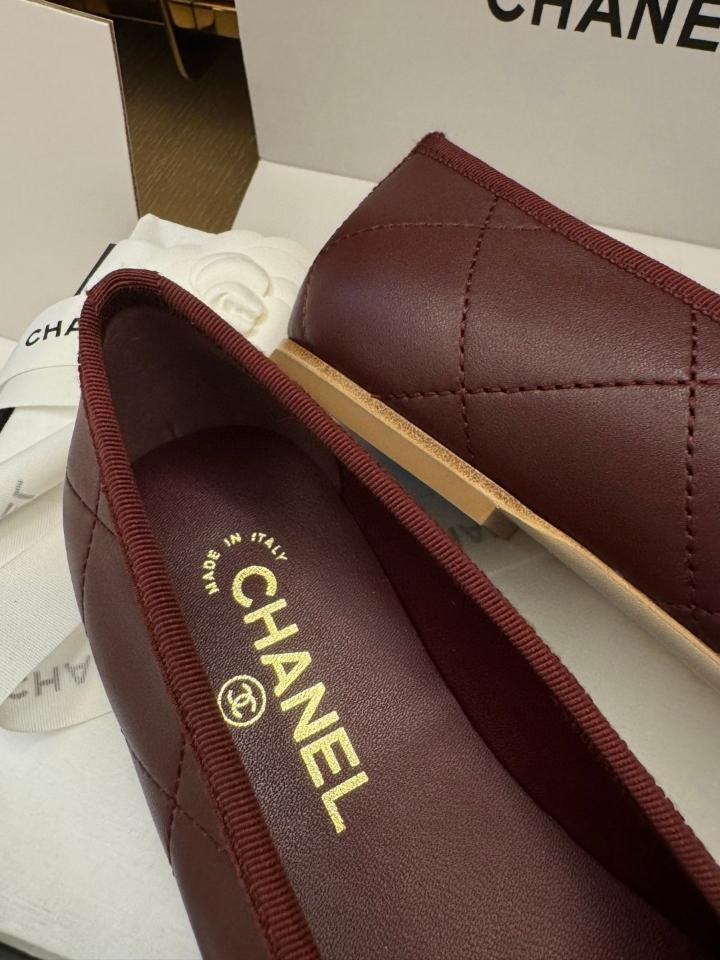 Chanel Ballet flats Lambskin burgundy and light blue G47163 -duoc-ban-tai-Hvip Shoes and Clothes