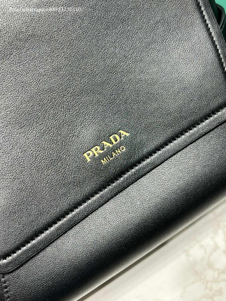 Prada medium leather shoulder bag black 2VD069 22x22x12cm-duoc-ban-tai-Hvip Bags and Accessories