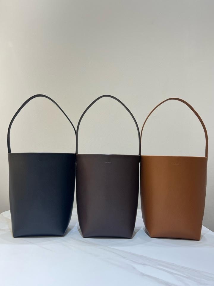 THE ROW Medium N/S Park smooth calfskin leather tote bag brown 30X28X15.5cm -duoc-ban-tai-Hvip Bags and Accessories