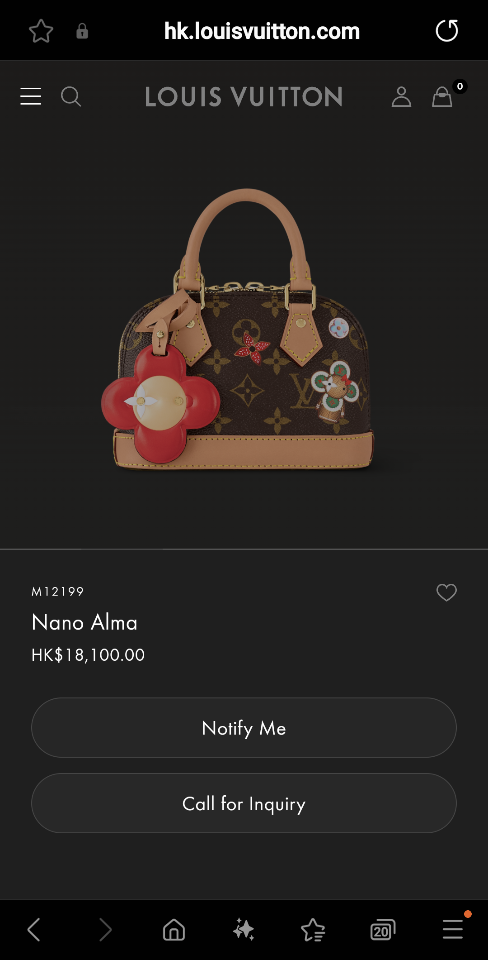 Louis Vuitton M12199
Nano Alma 18 × 12 × 8cm L1-duoc-ban-tai-Hvip Bags and Accessories