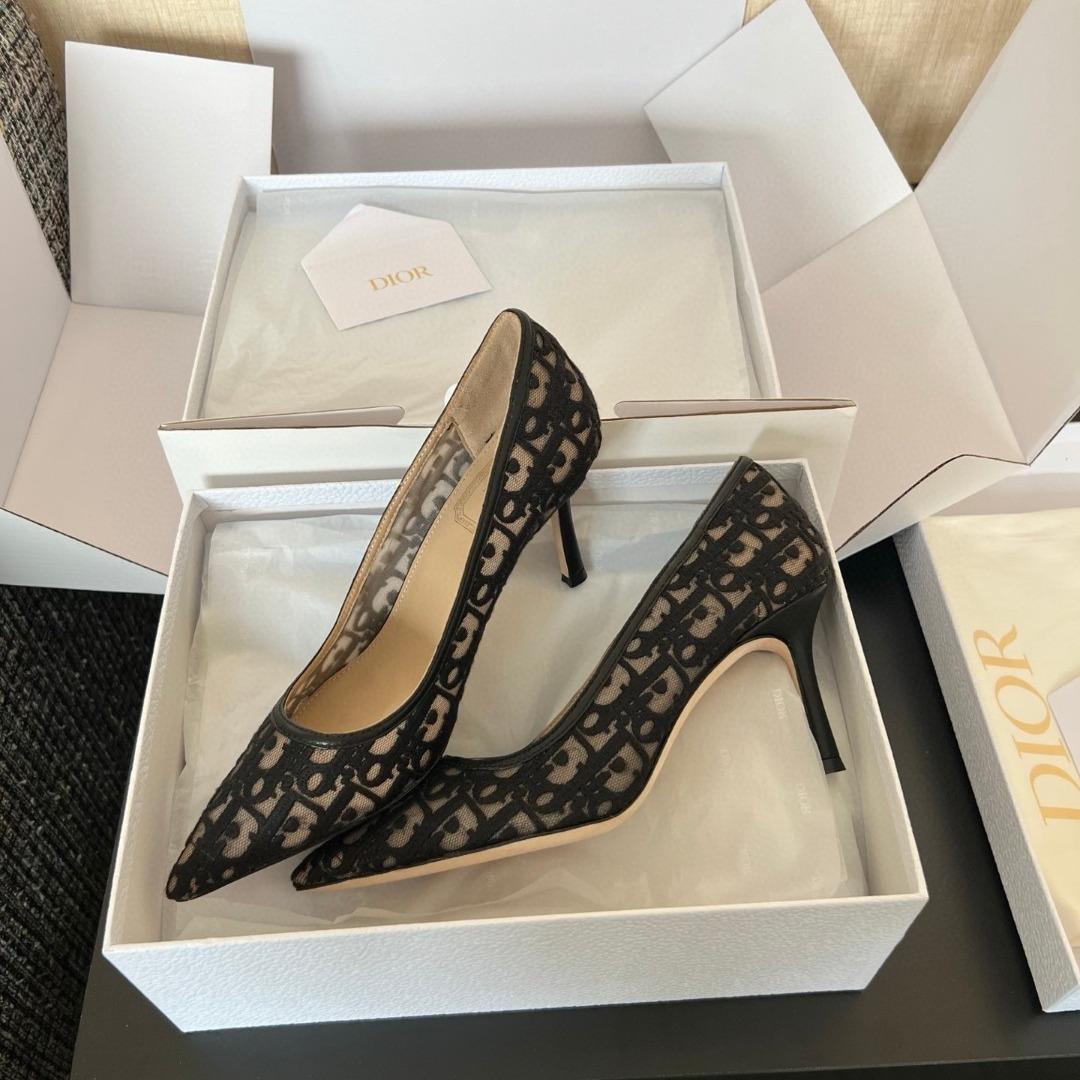 Dior Adiorable Pump Dior Oblique Embroidered Mesh-duoc-ban-tai-Hvip Shoes and Clothes