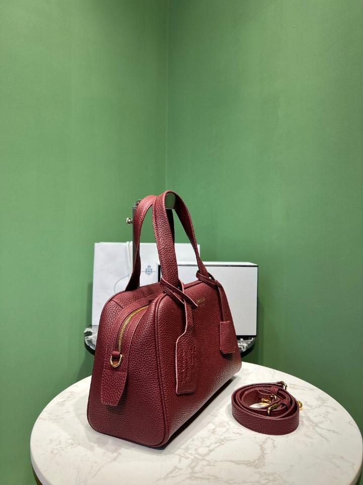 Prada Medium leather top-handle bag red 1BB149 28x20x13 cm -duoc-ban-tai-Hvip Bags and Accessories