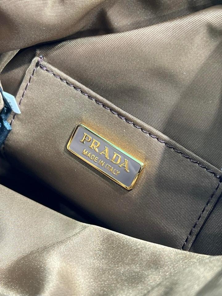 Prada Petit Sac Noir Re-Nylon and nappa leather mini bucket bag 1BE088 brown 14x20x15 cm-duoc-ban-tai-Hvip Bags and Accessories