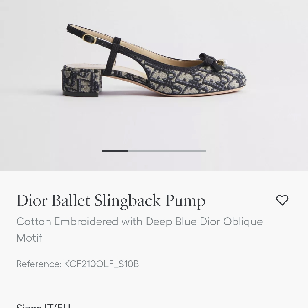 Dior Ballet Slingback PumpCotton Embroidered with Deep Blue Dior Oblique Motif-duoc-ban-tai-Hvip Shoes and Clothes