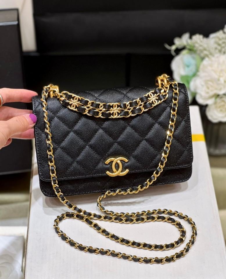 Chanel shoulder bag with top handle grained calfskin gold tone metal, black AP3019 19*12*3.5cm-duoc-ban-tai-Hvip Bags and Accessories