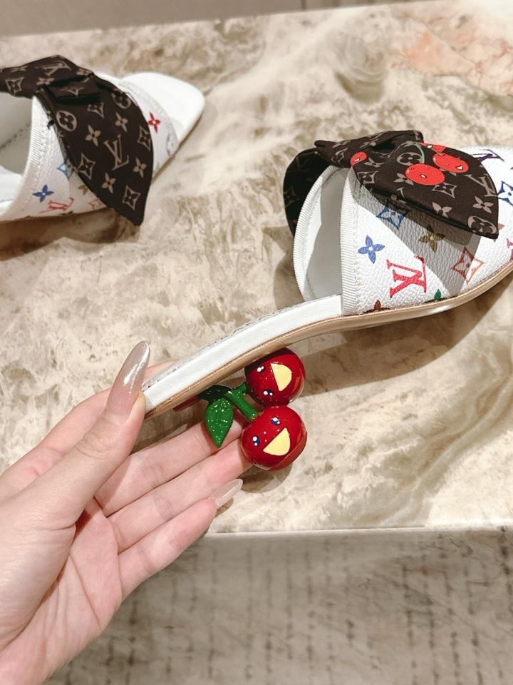 Louis Vuitton LV x TM Cherie Mules leather white logo 55mm (1) -duoc-ban-tai-Hvip Shoes and Clothes
