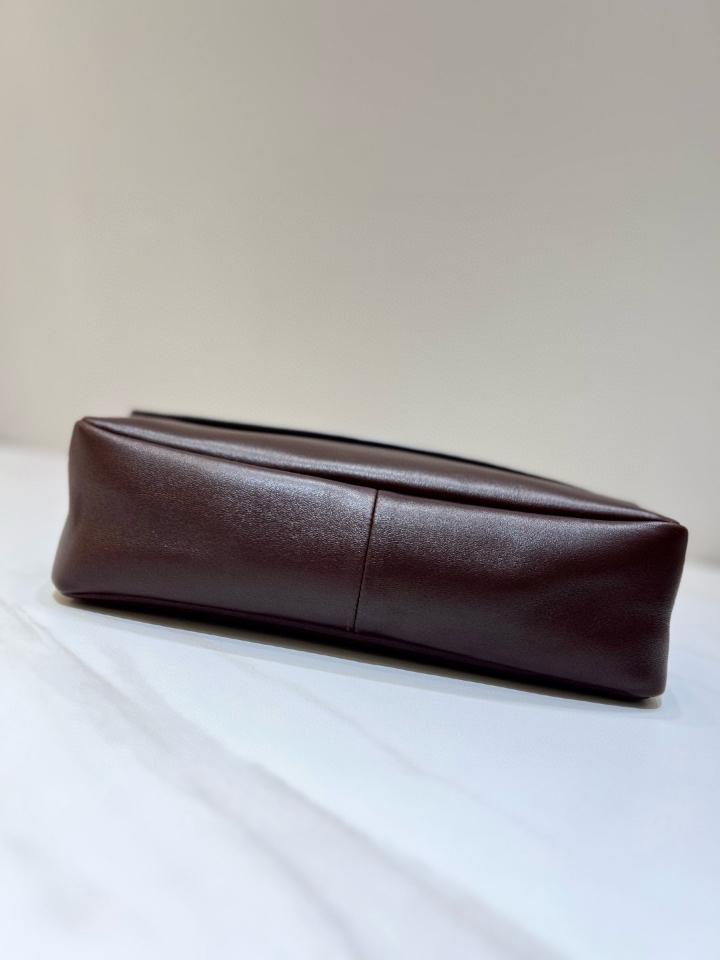 The Row Nuance Hobo Bag in sleek nappa Leather Dark brown 27.9 x 7.6 x22.1 cm -duoc-ban-tai-Hvip Bags and Accessories