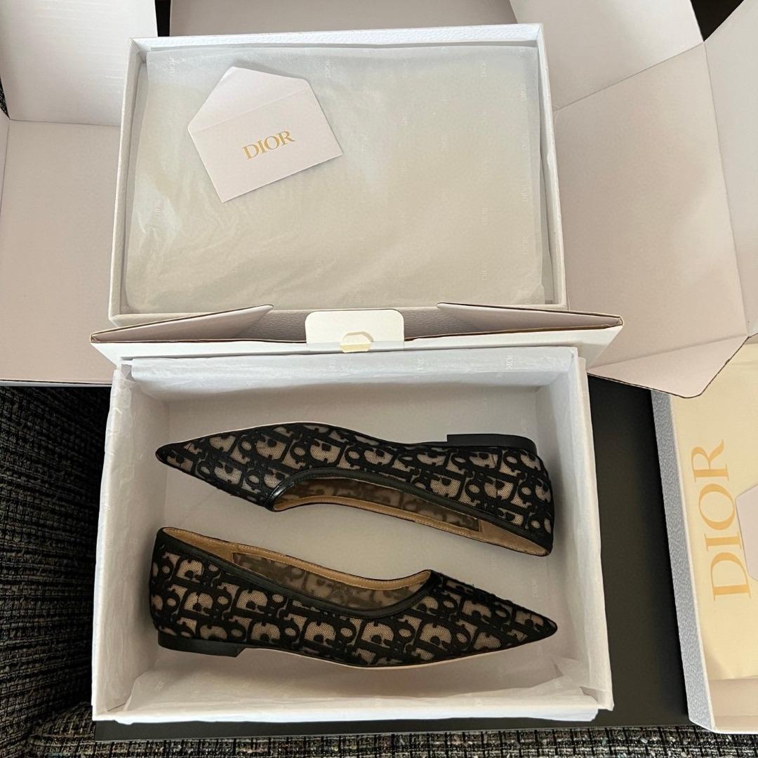 Dior Adiorable flat shoes Dior Oblique Embroidered Mesh-duoc-ban-tai-Hvip Shoes and Clothes
