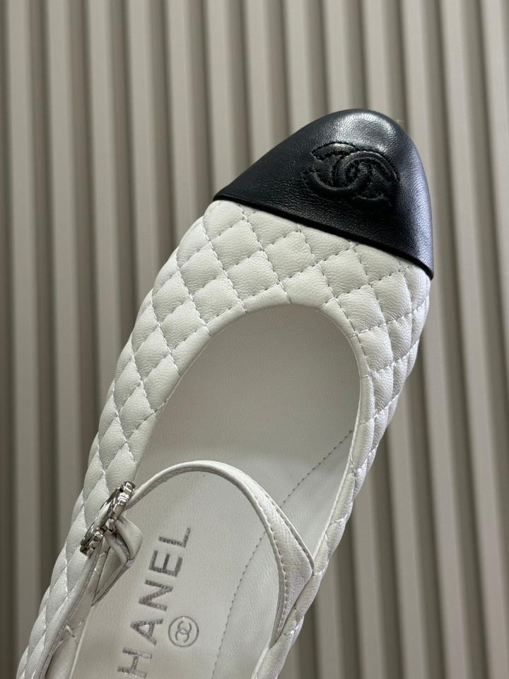 Chanel 25a BALLERINAS lambskin white/black (1) -duoc-ban-tai-Hvip Shoes and Clothes