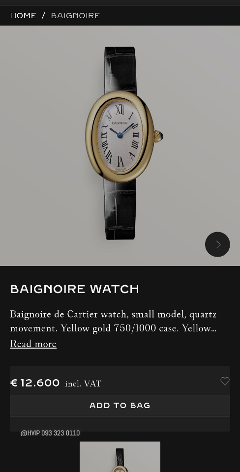 Cartier BAIGNOIRE WATCH Small model, quartz movement, yellow gold WGBA0042-duoc-ban-tai-Hvip Bags and Accessories