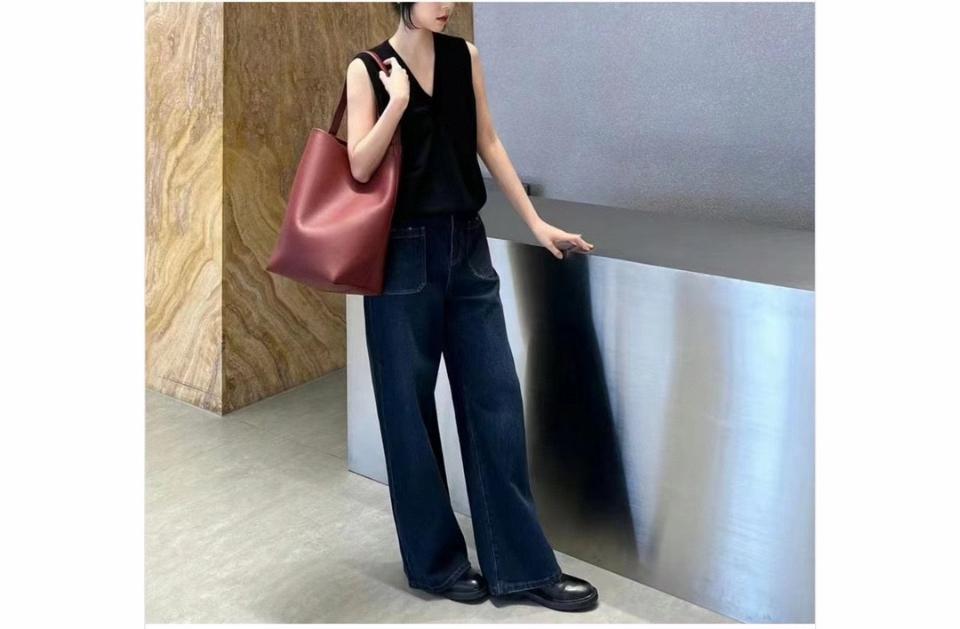 The Row Large N/S Park Tote in Leather Burnt Wood  44X38X21cm -25cm -duoc-ban-tai-Hvip Bags and Accessories