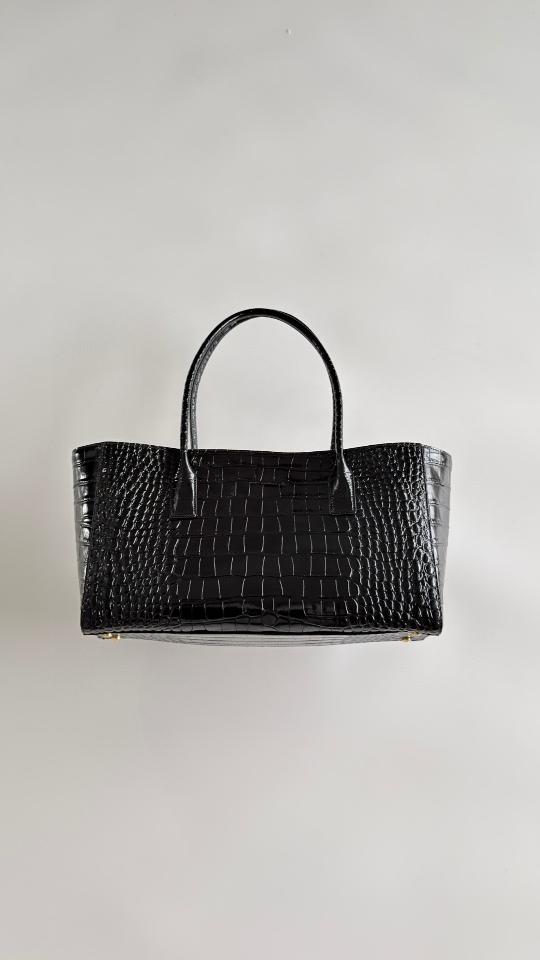Chanel Small Shopping Bag   Crocodile Embossed Calfskin & Gold-Tone Metal  black AS6243 20 x 39 x 13cm-duoc-ban-tai-Hvip Bags and Accessories
