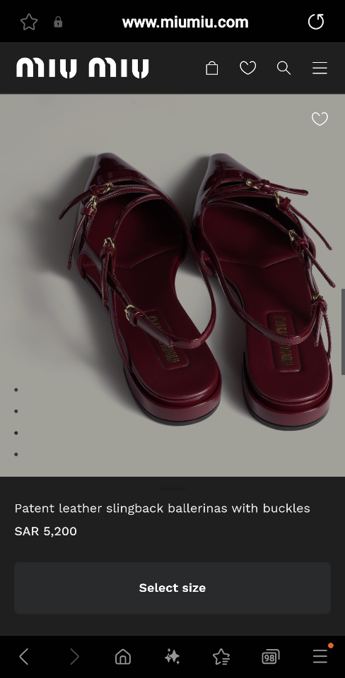 Miu Miu Leather slingback ballerinas with buckles burgundy 5F476E (1)-duoc-ban-tai-Hvip Shoes and Clothes